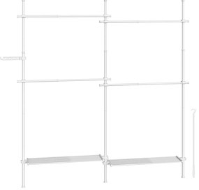 Cabide Guarda roupa 33,5 x (162-238) x (208-310) cm Branco