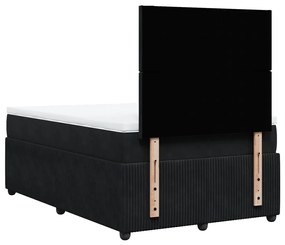 Cama boxspring com colchão 120x190 cm veludo preto