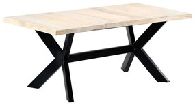 Mesa de jantar 180x90x75 cm madeira de mangueira maciça branco