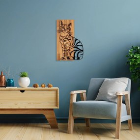 Acessório Decorativo de Parede Cat 10 – Nogal e Preto – 38 x 58 cm