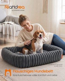 Cama para cães 91 x 68 x 20 cm, ortopédica e lavável cinzento-chumbo
