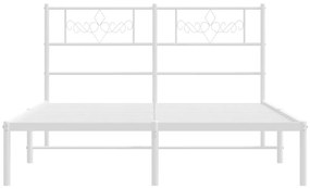 Estrutura de cama com cabeceira 120x190 cm metal branco