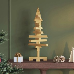 vidaXL Árvore de Natal de Madeira com suporte Castanho 60 cm