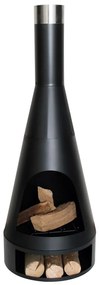 Lareira Kingston 43x120cm aço preto fosco