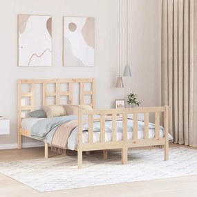 Estrutura de cama de casal c/ cabeceira madeira maciça