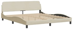 Estrutura de cama com LED sem colchão 160x200 cm tecido creme