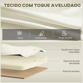 Poltrona de Sala Estofada em Veludo Acolchoamento Espesso Assento Amplo Apoio de Braços Almofada 81x77x81 cm Creme