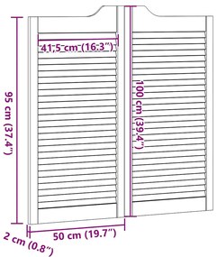 Portas de batente design de persiana 2-Par pinho maciço