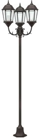 Poste de Luz de Jardim vidaXL 3-Lâmpadas E27 Bronze 220 cm Alumínio