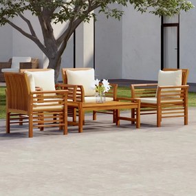 vidaXL 5 pcs conjunto lounge de jardim c/ almofadões acácia maciça