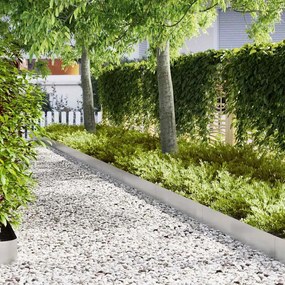 vidaXL Acabamento para Gramado 50 pcs Prateado 100 x 0.05 x 20 cm