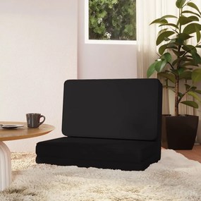 vidaXL Colchão dobrável couro artificial preto