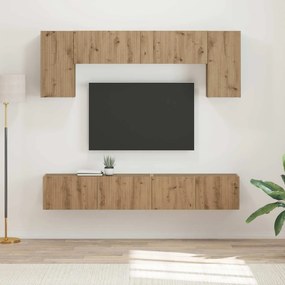 vidaXL Conjunto de móvel de TV Montado na parede 5 pcs Carvalho Sonoma