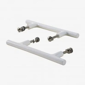 [*]pack De 2 Puxadores 14 Cm Em Ferro Daneriel Branco Brilhante - Sklum