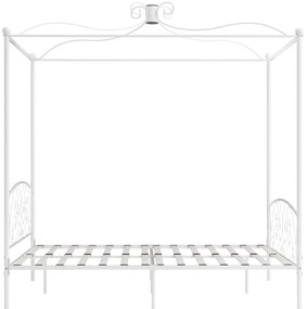 Estrutura de cama com dossel metal 180x200 cm branco