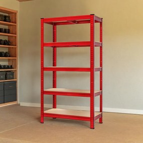 Estante para cargas pesadas até 875 kg 180 x 90 x 40 cm Vermelho