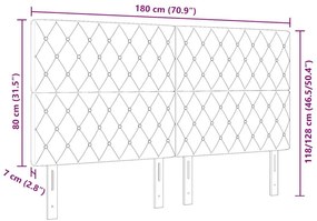Cabeceira LED azul escuro de 90 cm em veludo
