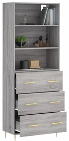 Armário alto 69,5x34x180 cm derivados de madeira sonoma cinza