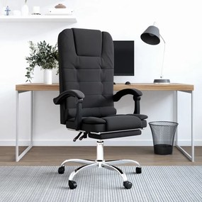 vidaXL Cadeira de massagens reclinável p/ escritório veludo preto