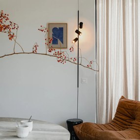 Candeeiro de suspensão preto com interruptor de pé 3 luzes - Jeana Luxe