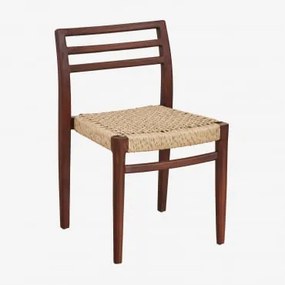 Pacote de 4 cadeiras de jardim de madeira de teca Lulea madeira de - Sklum