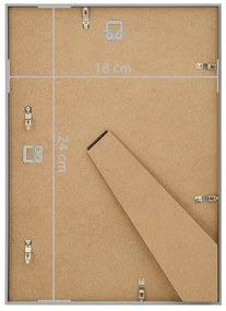Molduras para parede ou mesa 3 pcs 18x24 cm MDF prateado