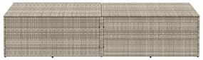 Caixa de arrumação p/ jardim 220x50x58 cm vime PE cinza-claro