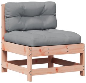6 pcs conj. lounge jardim c/ almofadões madeira douglas maciça