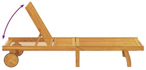 Camas de Sol vidaXL 2 pcs com Rodas e Almofada em Madeira Sólida de Ac