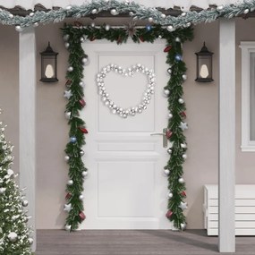vidaXL Grinalda de Natal com bolas 175 cm poliestireno prateado