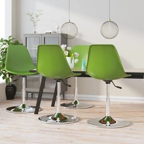 vidaXL Cadeiras de jantar giratórias 4 pcs PP verde