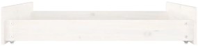 Gavetas de cama 2 pcs madeira de pinho maciça branco