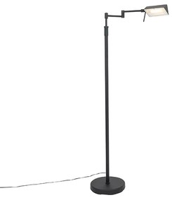 Candeeiro de pé design preto com LED e dimmer tátil - Notia Moderno