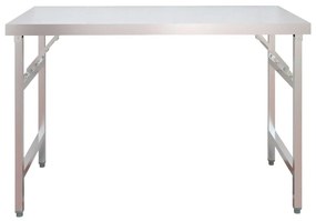 Mesa trabalho cozinha c/ prateleira 120x60x115cm aço inoxidável