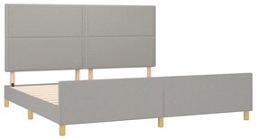 Estrutura de cama sem colchão 200x200 cm tecido cinzento-claro