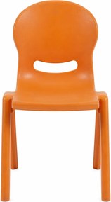 Cadeira Escolar Flex Laranja – Assento 25 cm, Empilhável