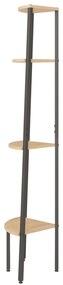 Unidade 4 prat. de canto 45,5x31,5x150 cm castanho-claro/preto