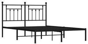 Estrutura de cama com cabeceira 140x190 cm metal preto