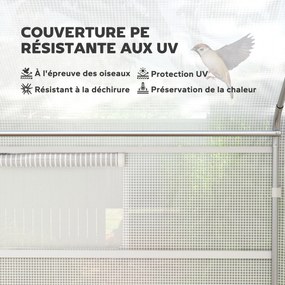 Estufa de jardim 4 x 3 x 2 m com portas enroláveis e janelas amplas, estufa tipo túnel, branca