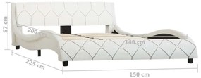 Estrutura de cama 140x200 cm couro artificial branco
