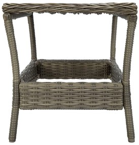 Mesa de jardim em vime PE 45x45x46,5 cm castanho