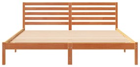 Estrutura da Cama com cabeceira Castanho-mel 200 x 200 cm