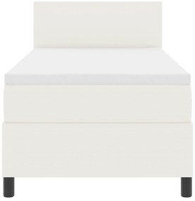 Cama Box com Colchão &amp; LED Crema 100x200 cm em Tecido de Veludo