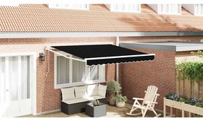 vidaXL Toldo Retrátil Automático Preto 300x250 cm