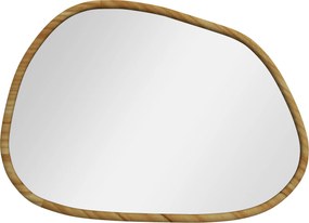 HOMCOM Espelho Parede Decorativo 70x50 cm Forma Irregular Moldura Madeira Sala Entrada Horizontal Vertical Estilo Natural | Aosom Portugal