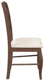 Cadeiras de jantar com almofadões 2 pcs madeira maciça castanho