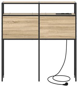 Cabeceira de armazenamento com cabeceira Carvalho Sonoma 100 cm