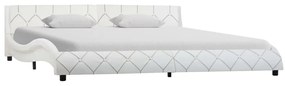 vidaXL Estrutura de cama 180x200 cm couro artificial branco