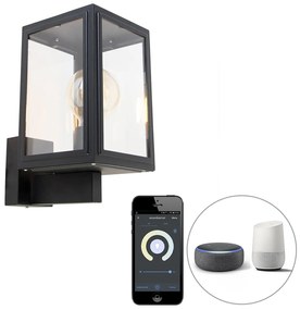 LED Candeeiro de parede rústico inteligente preto com Wi-Fi G95 - Sutton Up Industrial