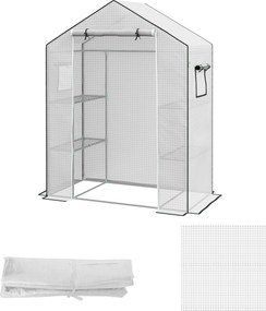 Lona de substituição para estufa de jardim 140 x 73 x 190 cm (ESTRUTURA NÃO INCLUIDA) com janela e porta anti-UV para o jardim - Branca
